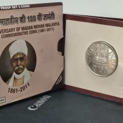 Alternative view of 150TH BIRTH ANNIVERSARY OF MADAN MOHAN MALAVIYA 1861-2011 MUMBAI MINT RARE 2 COINS ((PROOF SET))