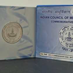 INDIA COUNCIL OF MEDICAL RESEARCH 2011 MUMBAI MINT RARE 2 COINS ((PROOF SET))
