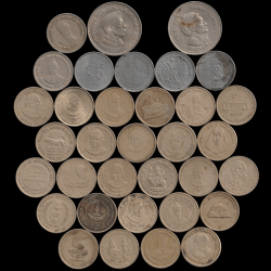 DAM CHEAP SALE❤️🤑 34 Different 5 Rupee Commemorative Coins Set Superb Rare to Find Colletction Same Set Given