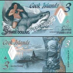 Cook Islands 3 Dollars World Banknote 2021 ND P11 UNC Polymer Unique and Rare