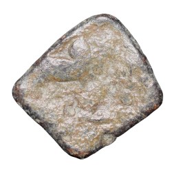 Lead Coin of Western Kshatrapa - Rudrasena III? (3rd Cen. AD) with Bull facing Right/3-Arched Hill Rare