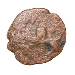 Copper Coin of Rashatrakutas Series (5th - 7th Cen. AD) with Bull Right/Brahmi legends