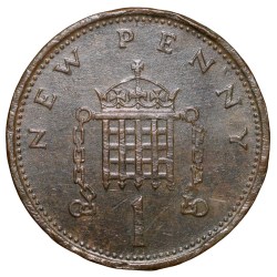 Alternative view of Bronze 1 New Penny of Elizabeth II (AD1978) of United Kingdom