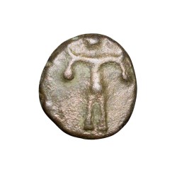 Copper Cash of Rama Varma VI(AD 1885-1924) of Travancore State Figure with dot body (Lord Krishna)