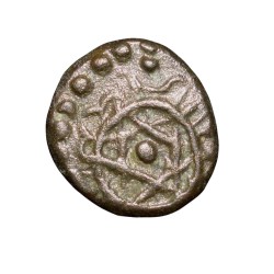 Alternative view of Copper Cash of Rama Varma VI(AD 1885-1924) of Travancore State Figure with dot body (Lord Krishna)