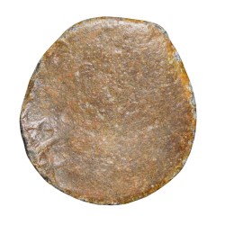 Alternative view of Lead Coin of Vakataka Series (5th - 7th Cen. AD) with Shivalinga or Hill on Stand/Box Headed Brahmi(off Flan) Inscription