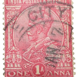 Postal Stamp of George V 1 Anna Pink Colour - Used Condition as per image.