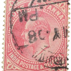 Postal Stamp of Edward VII 1 Anna Pink Clour - Used Condition as per image.