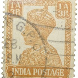 Postal Stamp of George VI 1 Anna 3 Pies Brown Colour - Used Condition as per image.