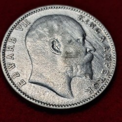 ONE RUPEE 1907 EDWARD VII KING AND EMPEROR COIN SKU 02