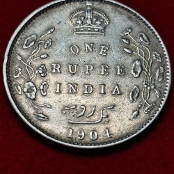 Alternative view of ONE RUPEE 1904 EDWARD VII KING AND EMPEROR SKU 02