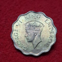 1 ANNA 1942 GEORGE VI KING EMPEROR COIN