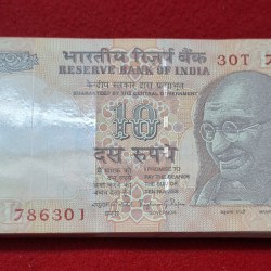 10 Rupee Packet Starting 786 GEM UNC Condition Serial No. 786301