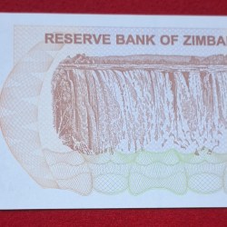Alternative view of RARE ZIMBABWE 20 DOLLAR NOTE ENDING 786 GEM UNC CONDITION NOTE