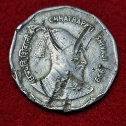 2 RUPEE CHATRAPATI SIVAJI MAHARAJ COIN HYDERABAD MINT COIN