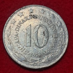 Alternative view of YUGOSLAVIA 10 DINARA COIN