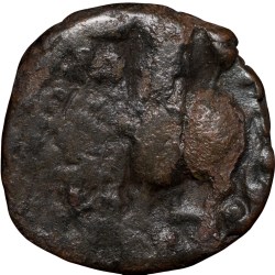 Alternative view of Copper coin of Vasudev(AD 190-230) of Kushan Dynasty Shiv & Nandi Type