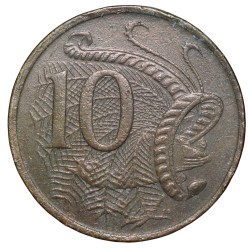 Nickel 10 Cents of Elizabeth II (AD 1983) from Australia with LyreBird