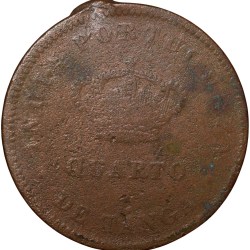 Alternative view of Copper 1/4 Tanga of Ludovicus I(AD 1886) of Indo-Portugal KM 308 Scarce