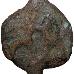 Alternative view of Copper Karshapana of Vidarbha Region(3rd-2nd Cen.BC) of Mauryan Dynasty with Hollow-Cross/3-Arched Hill