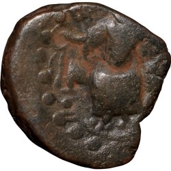 Copper coin of Vasudev(AD 190-230) of Kushan Dynasty Ardoksho Deity Type