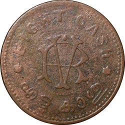 Alternative view of Bronze 8 Cash of Rama Varma VI(AD1885-1924) of Travancore State KM48 Rare