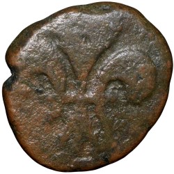 Copper Doudou of INDO-FRENCH (AD 1720-1835) with Fleur-de-lis