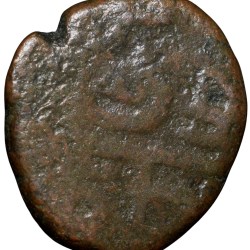 Alternative view of Copper Doudou of INDO-FRENCH (AD 1720-1835) with Fleur-de-lis