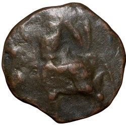 Alternative view of Copper Coin of Vasudev(AD 190-230) of Kushan Dynasty Shiv & Nandi Type