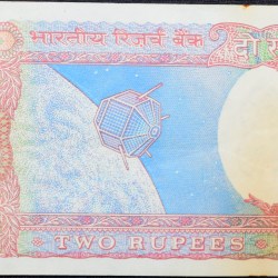 Alternative view of 2 Rupees of Republic India (AD 1977-1978) I.G.Patel Signature