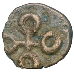 Alternative view of Potin Coin of Yajna Satakarni(1st Cen.BC) of Satavahana Dynasty Elephant Type Banavasi Region