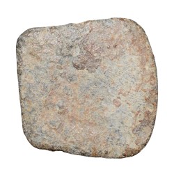 Alternative view of Lead Coin of Western Kshatrapa - Rudrasena III? (3rd Cen. AD) with 3-Arched Hill & Date in Brahmi Rare