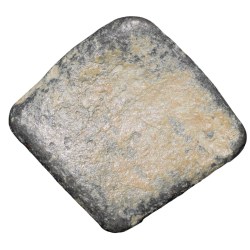 Alternative view of Lead Coin of Western Kshatrapa - Rudrasena III? (3rd Cen. AD) with 3-Arched Hill & Date in Brahmi Rare