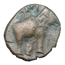 Potin Coin of Satakarni (1st Cen.BC) of Satavahana Dynasty Elephant Type Banavasi Region