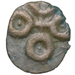 Alternative view of Potin Coin of Satakarni (1st Cen.BC) of Satavahana Dynasty Elephant Type Banavasi Region