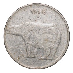 Steel 25 Paise of Republic India (AD 1992) of Noida Mint