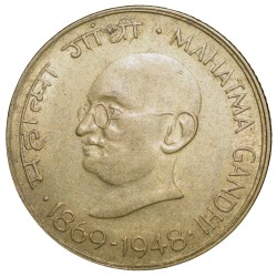 Aluminium-Bronze 20 Paise of Republic India - Mahatma Gandhi (AD 1969) of Hyderabad Mint