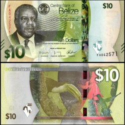 Belize 10 Dollars World Banknote 2025 P75 UNC Latest Unique and Rare