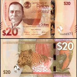 Belize 20 Dollars Banknote 2025 P76 UNC Latest Unique and Rare