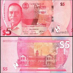 Belize 5 Dollars World Banknote 2025 P74 UNC Latest Unique and Rare