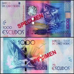 Cape Verde 1000 Escudos Banknote 2014 P73s UNC Specimen Unique and Rare