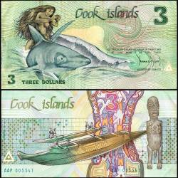 Cook Islands 3 Dollars World Banknote Collection Gem UNC Unique and Rare