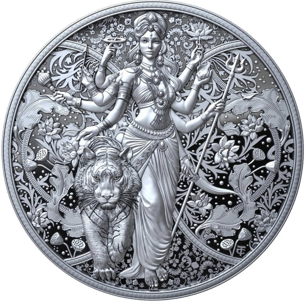 Le Grande Mint Maa Durga 2025 Issue 1 Oz Pure 9999 Silver Limited Issue Unique and Rare