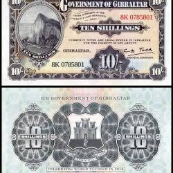 Gibraltar 10 Shillings Banknote 2018 P41 UNC Commemorative Celebration of World Tourism in 2018 Unique and Rare