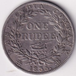 East India Company William IV One Rupee 1835 F Incuse Rare Silver Coin