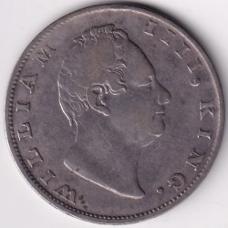 Alternative view of East India Company William IV One Rupee 1835 F Incuse Rare Silver Coin