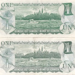 Alternative view of Canada 1 Dollar 1973 Two Different Deputy Governer Signature Set Rare #2