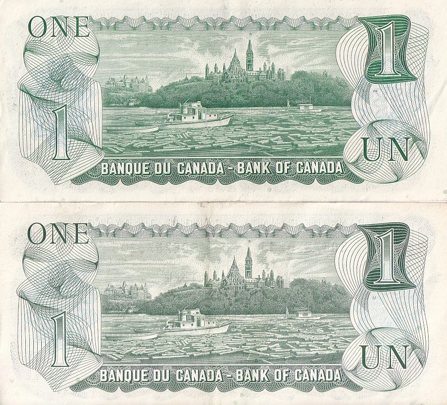 Canada 1 Dollar 1973 Two Different Deputy Governer Signature Set Rare #2 - Image 2