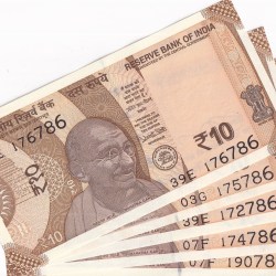 10 Rupees 786 Ending New Series 5 Notes Unc