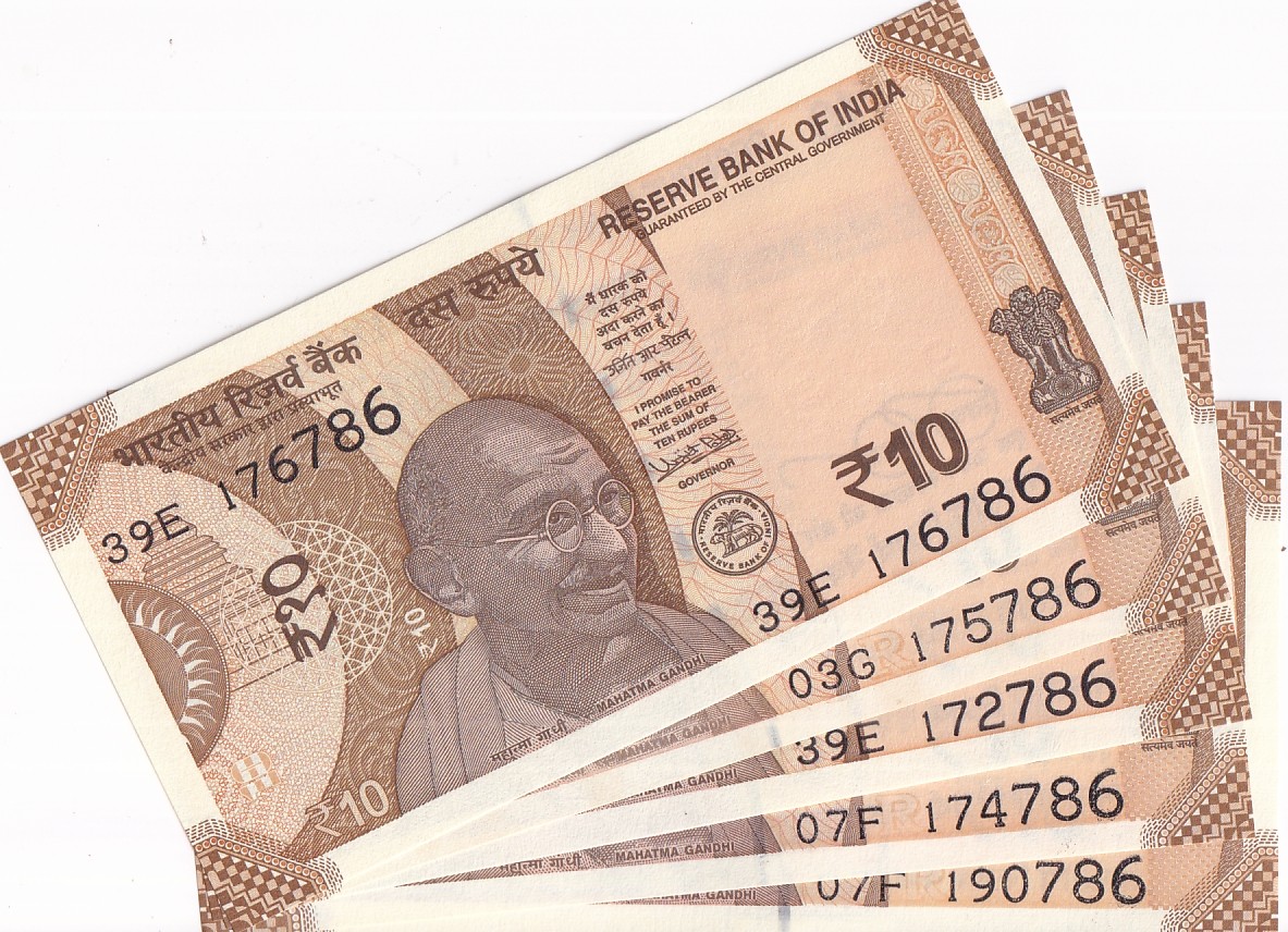 10 Rupees 786 Ending New Series 5 Notes Unc